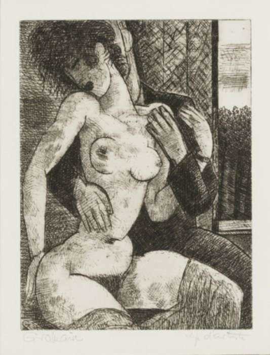 Print by Marcel Gromaire: Le Couple, represented by Childs Gallery