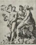Print by Marco Dente da Ravenna: Juno, Ceres, and Psyche [after Raphael Sanzio, Italian (1483, represented by Childs Gallery