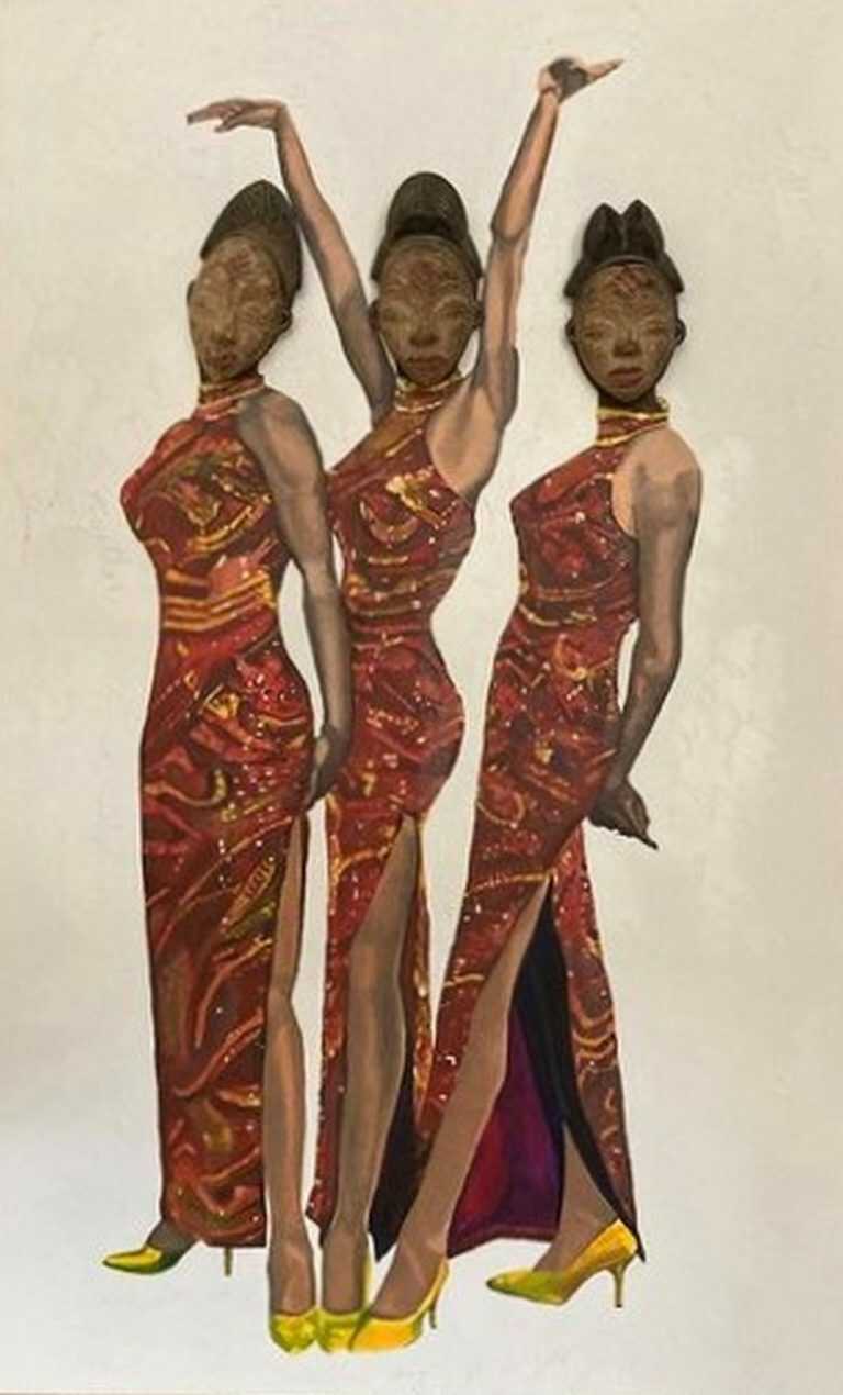 Painting by Margaret Rose Vendryes: Punu Supremes, African Divas, available at Childs Gallery, Boston