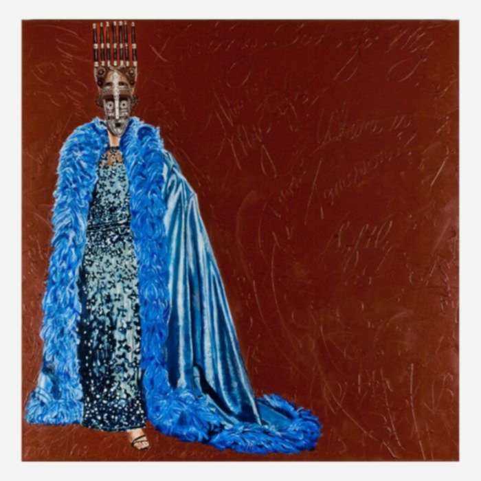 Painting by Margaret Rose Vendryes: Malinke Shirley, African Diva, represented by Childs Gallery