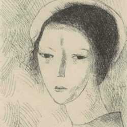 Print by Marie Laurencin: Tete de Jeune Fille, represented by Childs Gallery