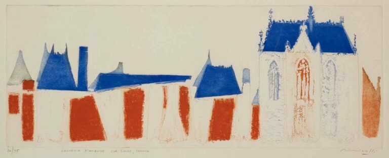 Print by Mario Micossi: Souvenir D'Amboise sur Loire, represented by Childs Gallery