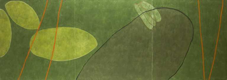 Watercolor By Mario Velez: Espacios Vulnerables: Jardin Horizontal Con Gran Senda Oblicua (vulnerable Spaces: Horizontal Garden With Large Oblique Pathway) At Childs Gallery