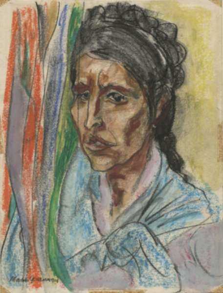 Mixed media by Marion Greenwood: [Mexican Woman], represented by Childs Gallery