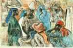 Mixed media by Marion Greenwood: Haitian Market Day, represented by Childs Gallery
