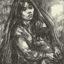 Print by Marion Greenwood: Mi Nino, represented by Childs Gallery