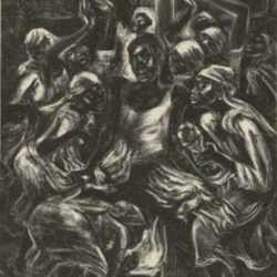 Print by Marion Greenwood: Voodoo Ritual, represented by Childs Gallery