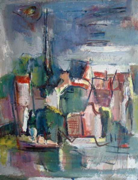 Painting by Marion Huse: [European Village], represented by Childs Gallery