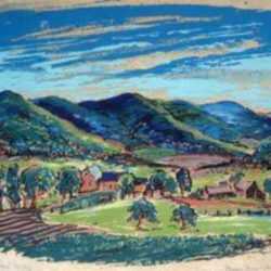 Print by Marion Huse: Pownal Valley, represented by Childs Gallery