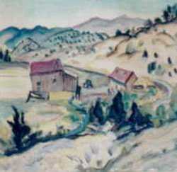 Painting by Marion Huse: Ranch in New Mexico, represented by Childs Gallery