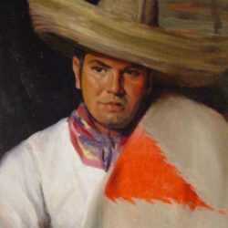 Painting by Marion Patten: Portrait of a Young Mexican Boy, represented by Childs Gallery