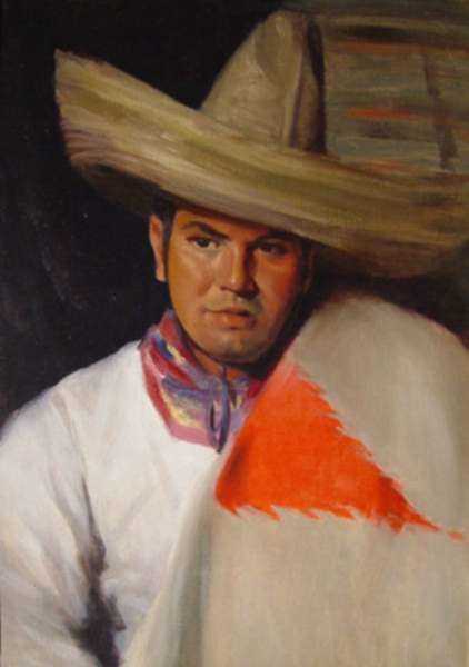 Painting by Marion Patten: Portrait of a Young Mexican Boy, represented by Childs Gallery