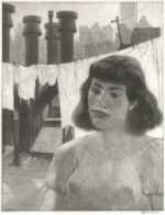 Print by Martin Lewis: On East Side Rooftop [New York], represented by Childs Gallery