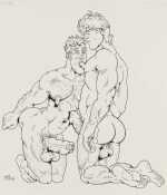 Drawing By Mike Kuchar: Chuck Learns To Suck (general) At Childs Gallery