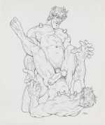 Drawing By Mike Kuchar: [licked Lips] At Childs Gallery