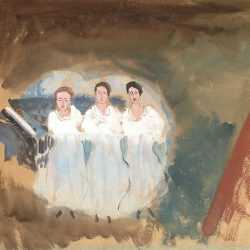 Watercolor By Milton Avery: Spotlight Or Singing Trio, From The Theater Series At Childs Gallery