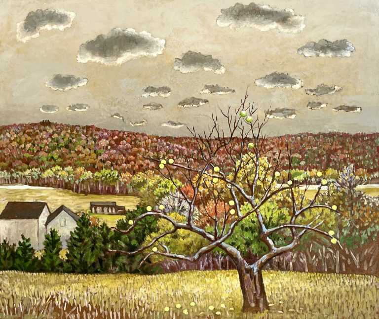 Painting by Molly Luce: End of the Orchard, available at Childs Gallery, Boston