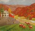 Painting By Molly Luce: Autumn Farm At Childs Gallery