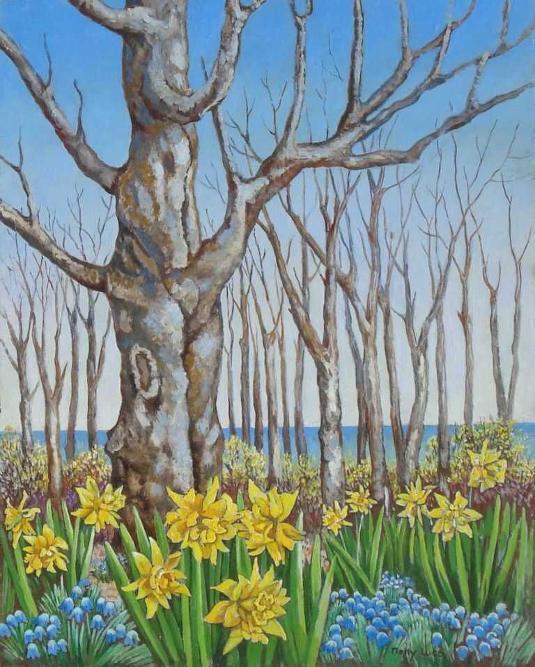 Painting By Molly Luce: Early Bulbs At Childs Gallery