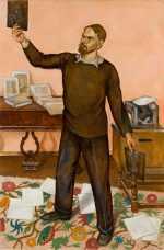 Painting By Molly Luce: Portrait Of Alan Burroughs With X Ray At Childs Gallery