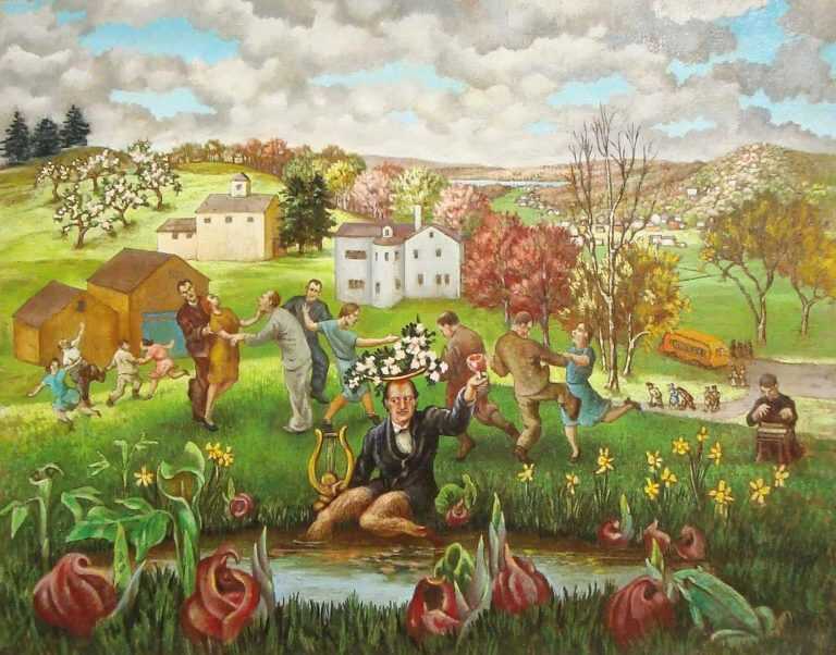 Painting By Molly Luce: Springtime On Belmont Hill At Childs Gallery