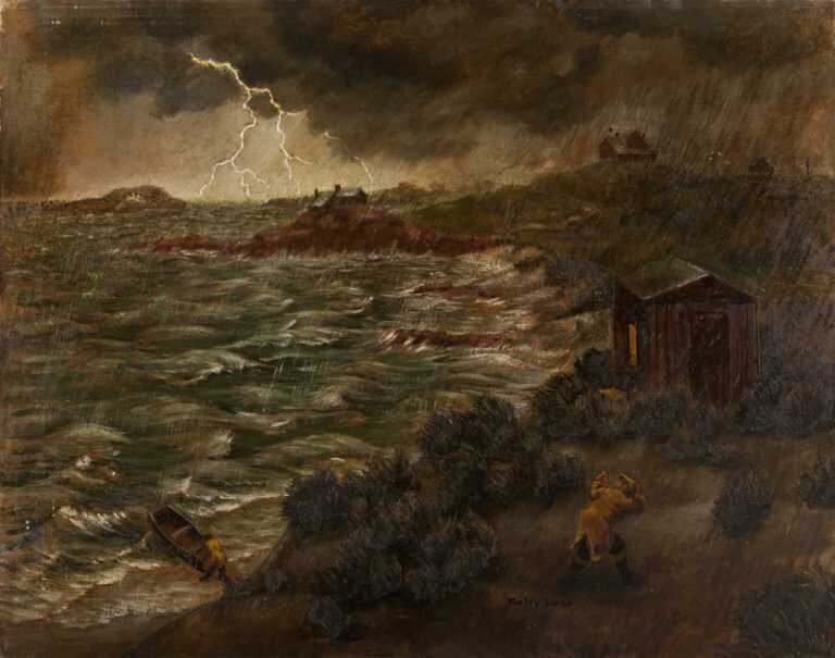 Painting By Molly Luce: Storm On Briggs Beach At Childs Gallery