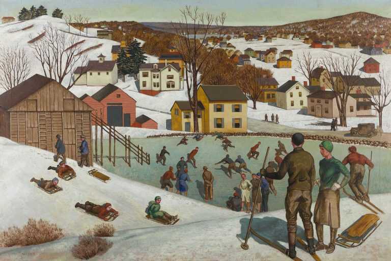Painting By Molly Luce: Winter Sports At Childs Gallery