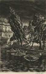 Print by Muirhead Bone: Windy Night, Stockholm, represented by Childs Gallery