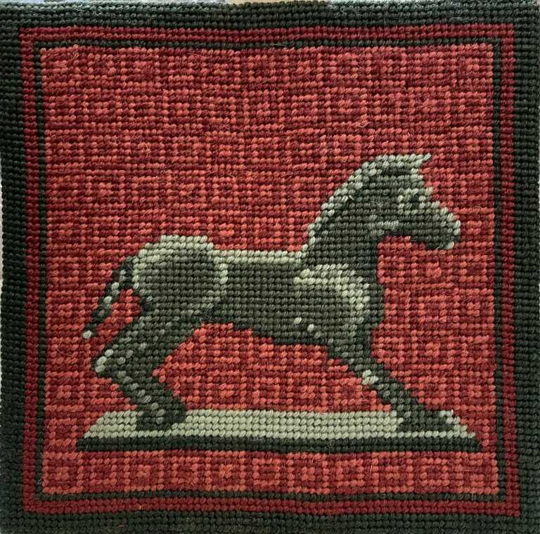 Textile by Natalie Hays Hammond: Part of a Bronze Luristan Horse Bit, c. 500 B.C. (From "Archaeological Magazine), available at Childs Gallery, Boston