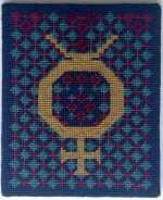 Textile by Natalie Hays Hammond: Symbol of the Planet Mercury, available at Childs Gallery, Boston