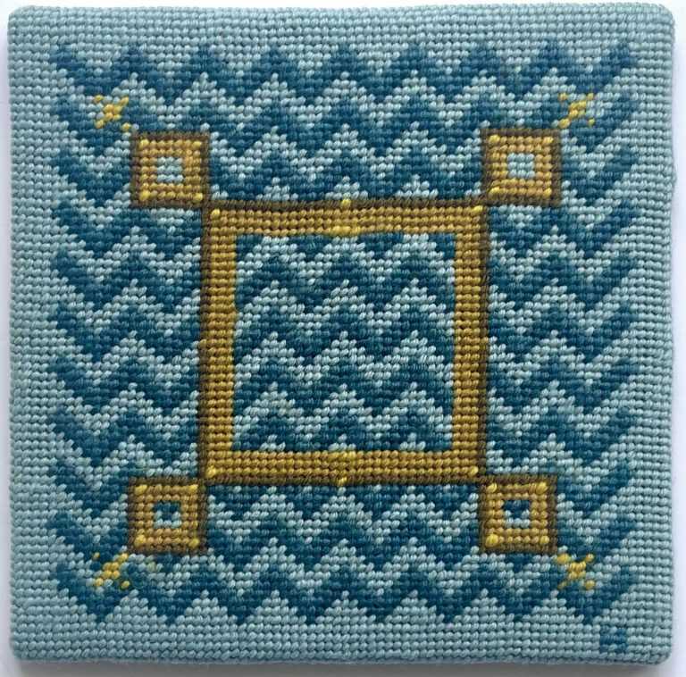 Textile by Natalie Hays Hammond: The Four Corners of the World, available at Childs Gallery, Boston
