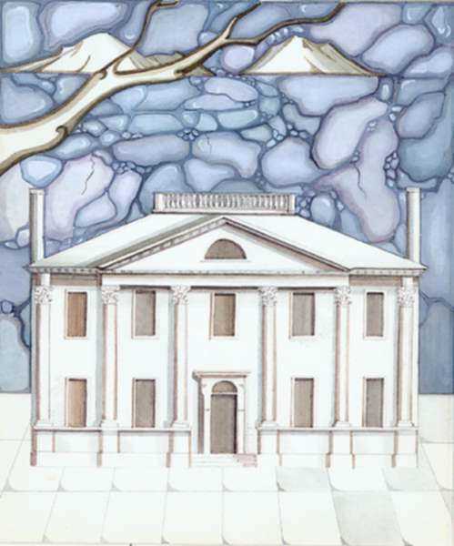 Watercolor by Natalie Hays Hammond: I dreamt of a nostalgic Long-Ago, no. 4 in Dreams series, represented by Childs Gallery