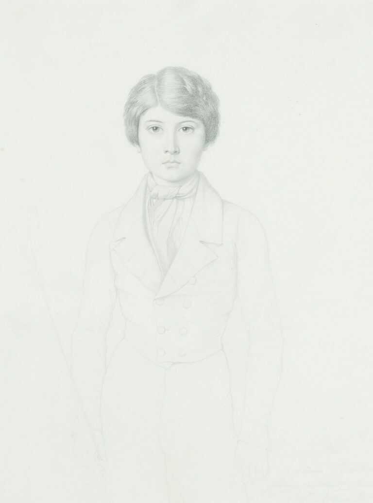 Drawing by Nicolas Auguste Galimard: Portrait d'un jeune garcon, available at Childs Gallery, Boston