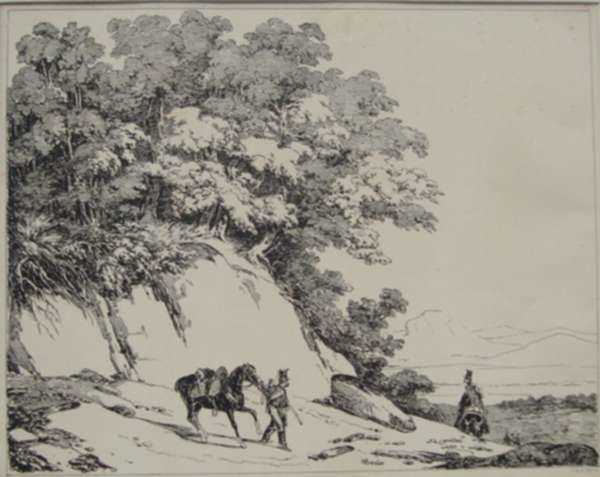 Print by Nicolas Toussaint Charlet: Paysage, represented by Childs Gallery