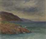 Watercolor by Nora S. Hamilton: [Misty Day on the Irish coast], represented by Childs Gallery