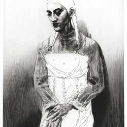 Print by Opal Ecker DeRuvo: Waiting, available at Childs Gallery, Boston