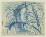 Drawing by Oscar Bluemner: Canal Bloomfield (with Moon), represented by Childs Gallery