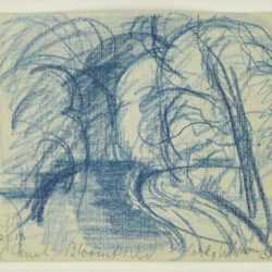 Drawing by Oscar Bluemner: Canal Bloomfield (with Moon), represented by Childs Gallery