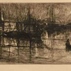 Print by Otto Bacher: Rainy Night, Venice, represented by Childs Gallery