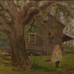 Painting by Otto Heinigke: Hull's Cottage, Keene Valley, represented by Childs Gallery