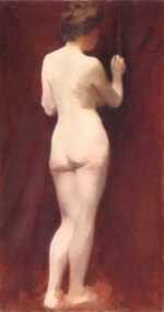 Painting by Otto Heinigke: Standing Female Nude, represented by Childs Gallery