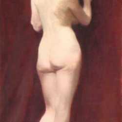 Painting by Otto Heinigke: Standing Female Nude, represented by Childs Gallery