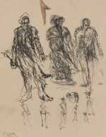 Drawing By Pablo Eduardo: Untitled [figure Studies] At Childs Gallery