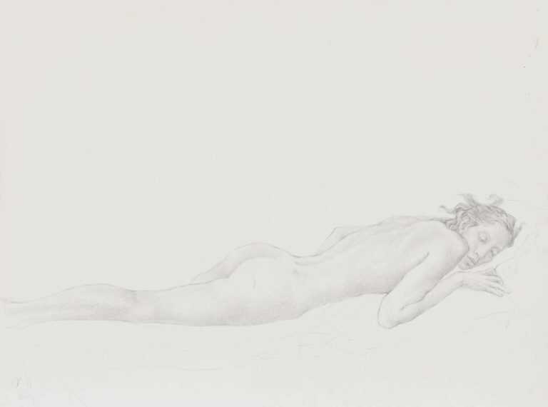 Drawing By Pablo Eduardo: Untitled [nude Woman Reclining] At Childs Gallery