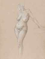 Drawing By Pablo Eduardo: Untitled [nude Woman Standing] At Childs Gallery