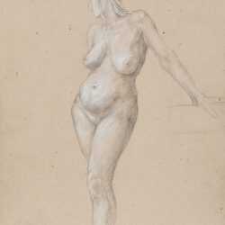 Drawing By Pablo Eduardo: Untitled [nude Woman Standing] At Childs Gallery