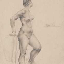 Drawing By Pablo Eduardo: Untitled [recto: Nude Woman Standing; Verso: Head Of A Man] At Childs Gallery