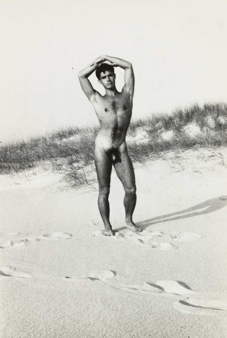 Photograph by PaJaMa (Paul Cadmus, Jared French, Margaret French): Jose Martinez by JF (Jared French), Fire Island, available at Childs Gallery, Boston