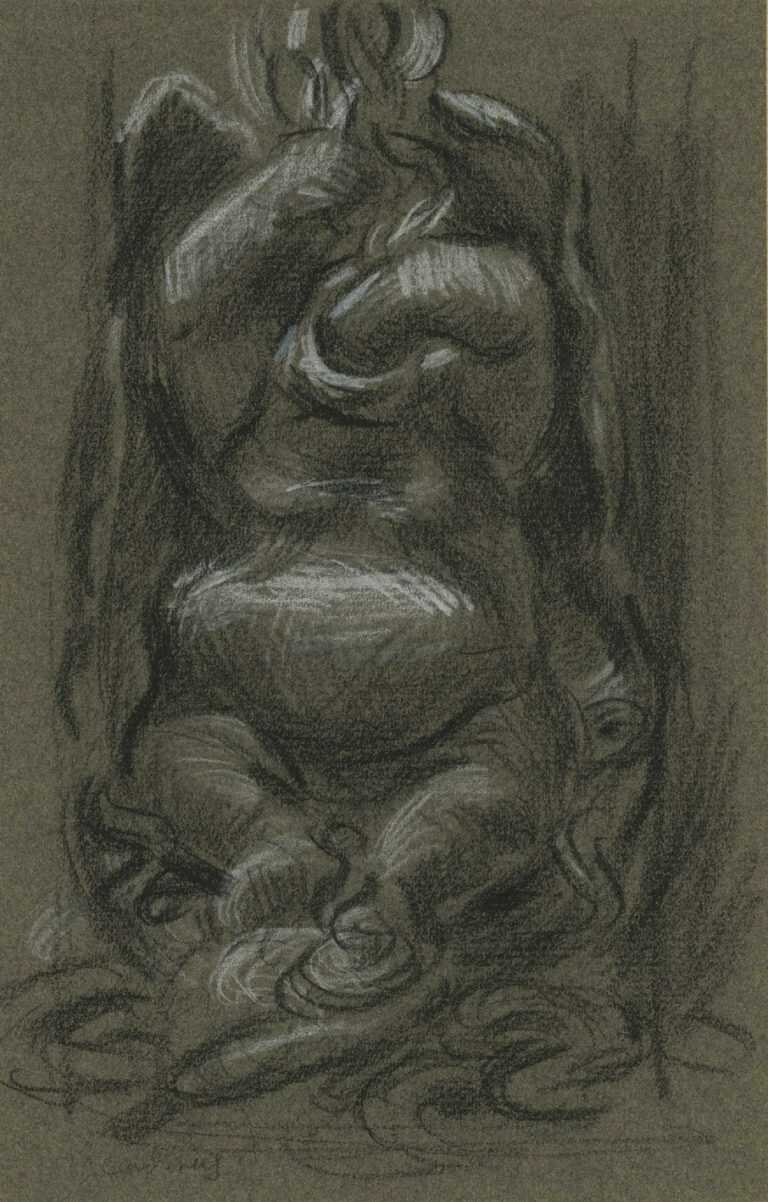 Drawing by Paul Cadmus: First Sketch for Gluttony, available at Childs Gallery, Boston