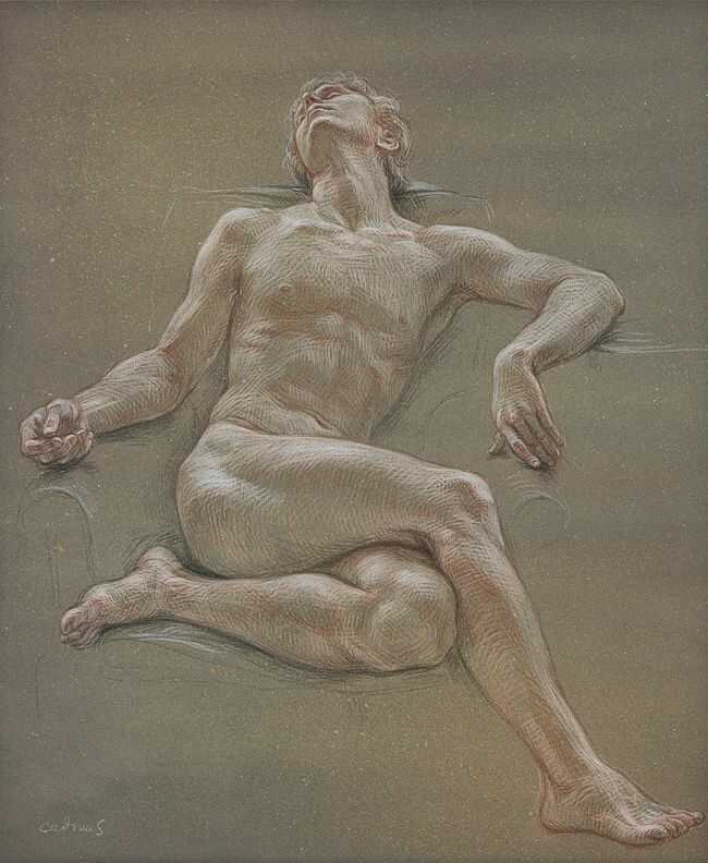 Drawing By Paul Cadmus: Male Nude Nm32 At Childs Gallery